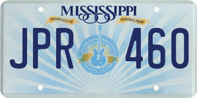 MS license plate JPR460