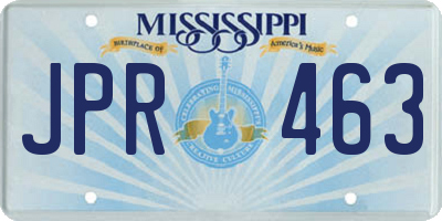 MS license plate JPR463