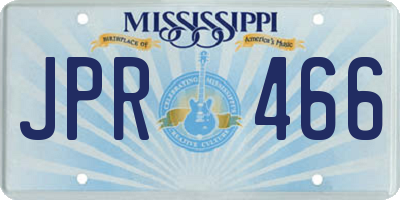 MS license plate JPR466