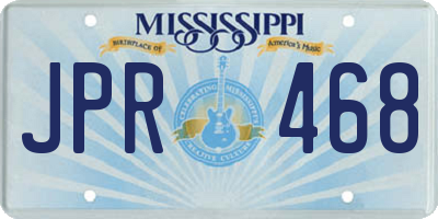 MS license plate JPR468