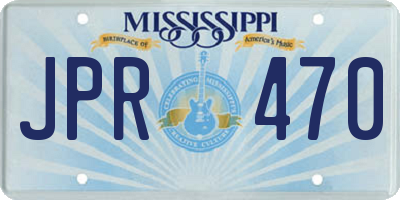 MS license plate JPR470