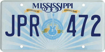 MS license plate JPR472