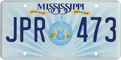 MS license plate JPR473