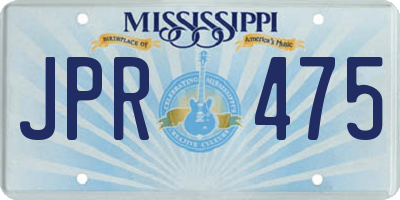 MS license plate JPR475