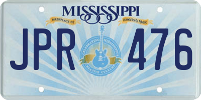 MS license plate JPR476