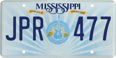 MS license plate JPR477