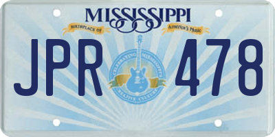 MS license plate JPR478