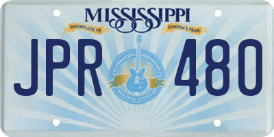 MS license plate JPR480