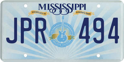 MS license plate JPR494