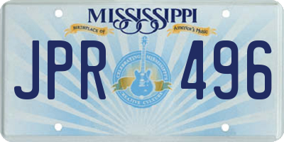 MS license plate JPR496