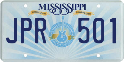 MS license plate JPR501
