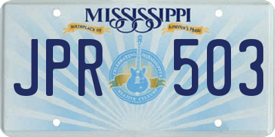 MS license plate JPR503