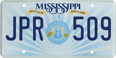 MS license plate JPR509