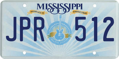 MS license plate JPR512