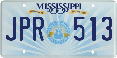 MS license plate JPR513