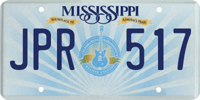 MS license plate JPR517