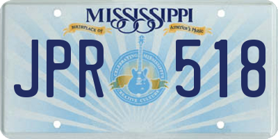 MS license plate JPR518