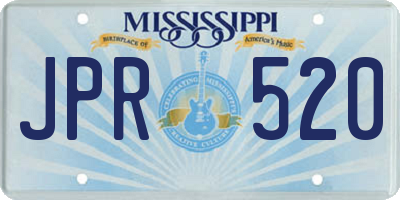 MS license plate JPR520