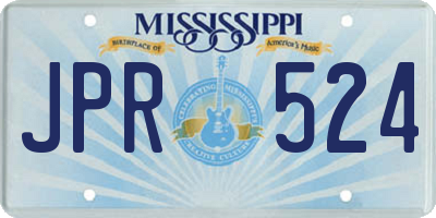 MS license plate JPR524
