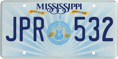 MS license plate JPR532