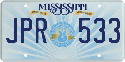 MS license plate JPR533