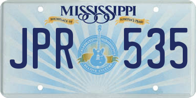 MS license plate JPR535