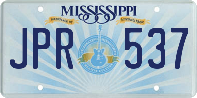 MS license plate JPR537