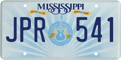 MS license plate JPR541
