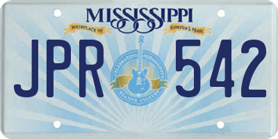MS license plate JPR542