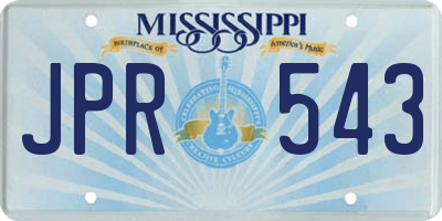 MS license plate JPR543