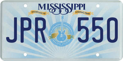 MS license plate JPR550