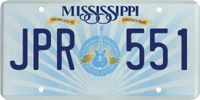 MS license plate JPR551