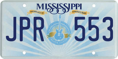MS license plate JPR553