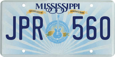 MS license plate JPR560