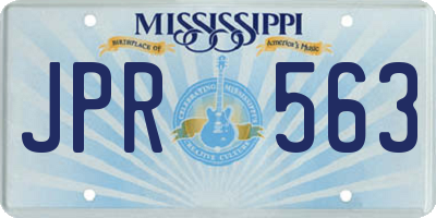 MS license plate JPR563