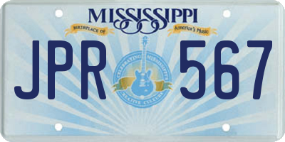 MS license plate JPR567
