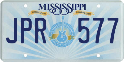 MS license plate JPR577