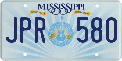 MS license plate JPR580