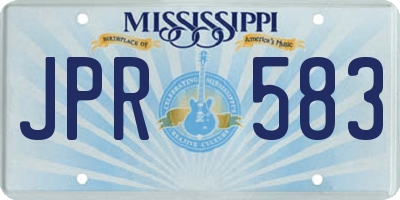MS license plate JPR583