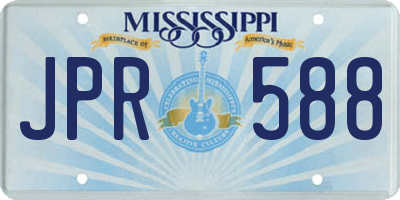 MS license plate JPR588