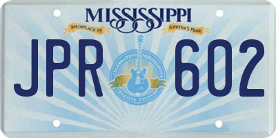 MS license plate JPR602