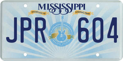 MS license plate JPR604