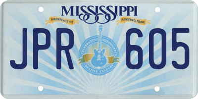 MS license plate JPR605