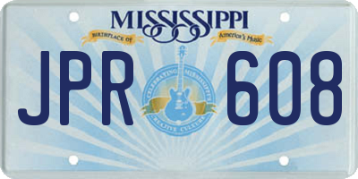 MS license plate JPR608