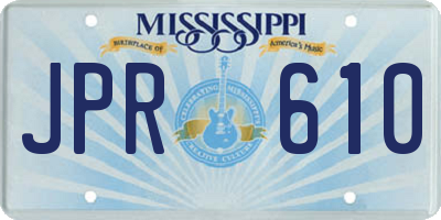 MS license plate JPR610