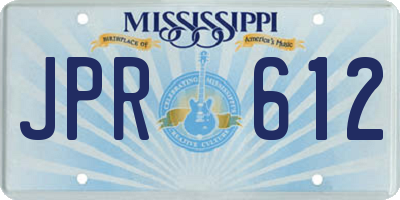 MS license plate JPR612