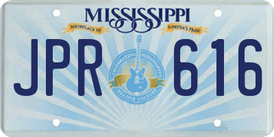 MS license plate JPR616