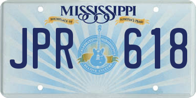 MS license plate JPR618