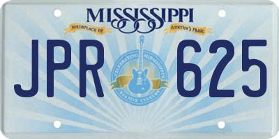 MS license plate JPR625