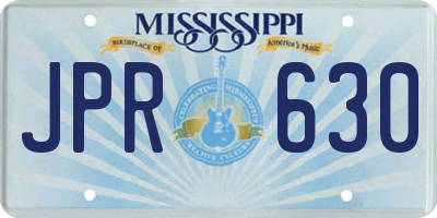 MS license plate JPR630